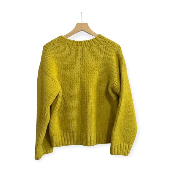 RE/DONE 50s V Neck Pullover Sweater, Wool, Size S, Chartreuse, New with tag - Picture 4 of 12